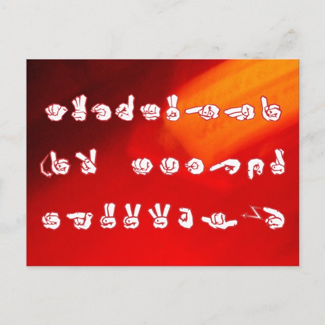 ASL No L Red for Christmas Holiday Postcard (Front)