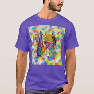 ASL Painting of the Sign MOTHER on Bright Bubble B T-Shirt