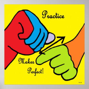 ASL PRACTICE Makes Perfect Poster