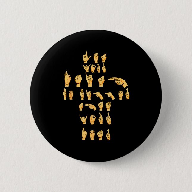 Asl Quote - Let Your Faith Be Bigger Than Your Asl 2 Inch Round Button (Front)