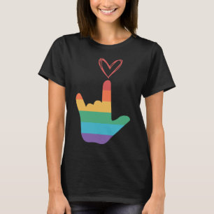 Asl Rainbow Love Symbol Deaf  T-Shirt