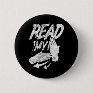 ASL Read My Hand Deaf American Sign Language Distr 2 Inch Round Button