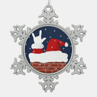 ASL Santa Christmas Ornament I Love You ILY in ASL