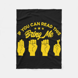 Asl Sign Language Bring Me Beer Deaf 1  Fleece Blanket