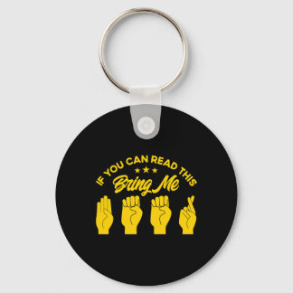 Asl Sign Language Bring Me Beer Deaf 1 Keychain