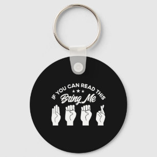 Asl Sign Language Bring Me Beer Deaf Keychain