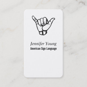 ASL, Sign Language Business Card