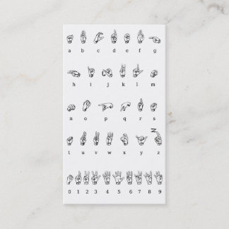 ASL, Sign Language Business Card