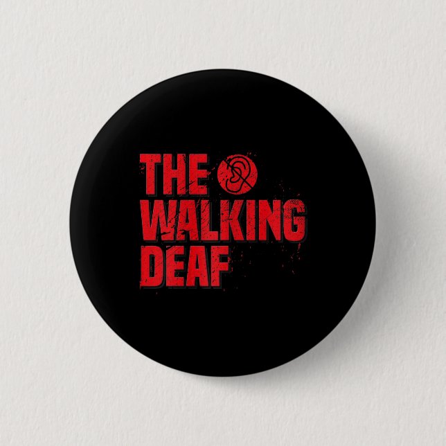 Asl Sign Language Coach Deaf Awareness Gift  Black 2 Inch Round Button (Front)