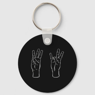 Asl Sign Language Funny 67 Meme Viral Hand Signs S Keychain