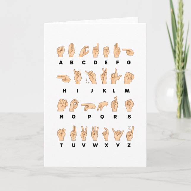 ASL Sign Language Hand Alphabet Teacher Card (Front)