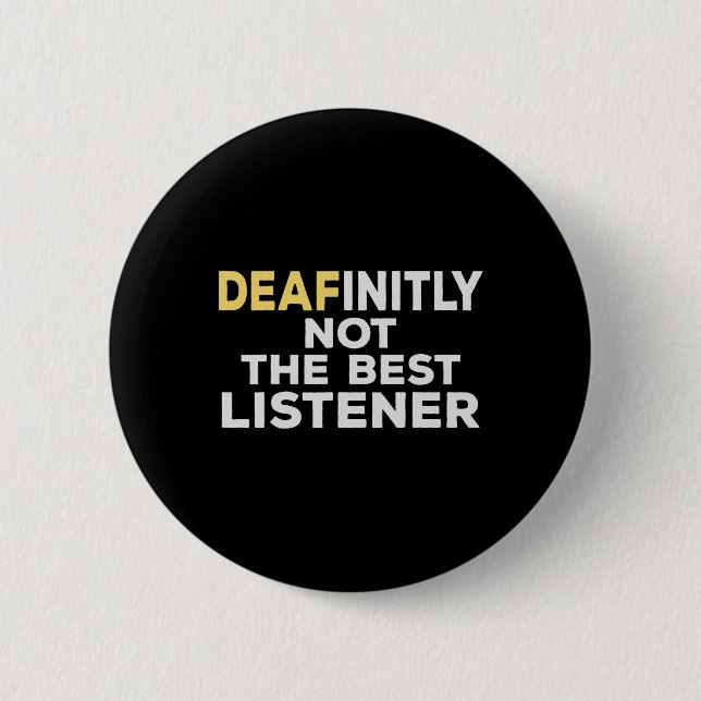 Asl Sign Language Hearing Loss Awareness  2 Inch Round Button (Front)
