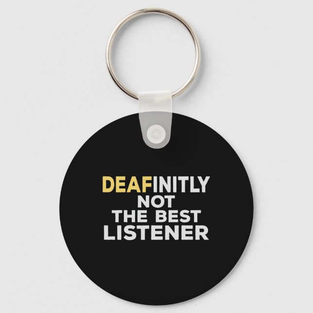 Asl Sign Language Hearing Loss Awareness  Keychain (Front)