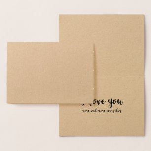 ASL Sign Language I Love You Gold Foil Kraft Card