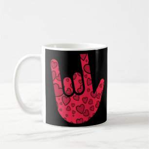 Asl Sign Language I Love You Hand Sign Raglan  Coffee Mug