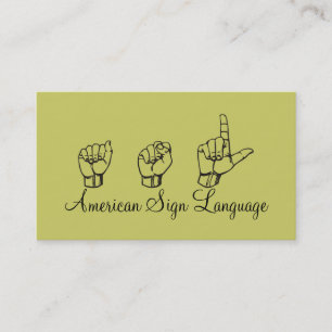 ASL, Sign Language,  Translator, Business Card