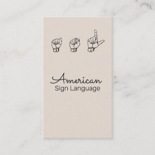 ASL, Sign Language,  Translator, Business Card