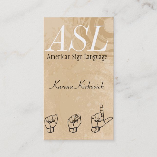 ASL Sign Language Translator Business Card (Front)