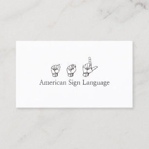 ASL, Sign Language, Translator, Business Card