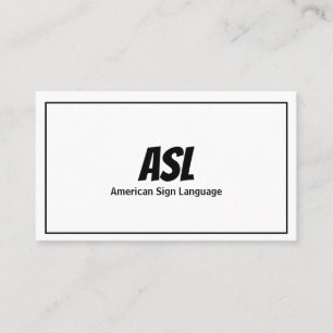 ASL, Sign Language,  Translator, Business Card