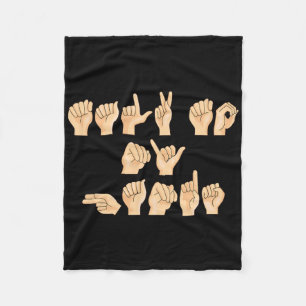 Asl Talk To My Hands American Sign Language  Fleece Blanket