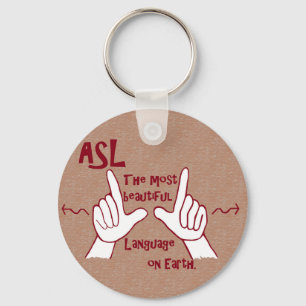 ASL The Most Beautiful Language Keychain