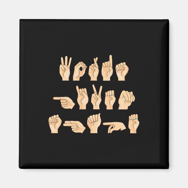 ASL Words given shape American Sign Language 1 Magnet (Front)