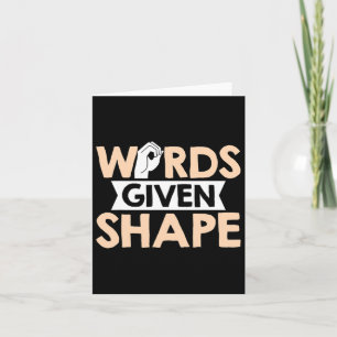 Asl Words Given Shape American Sign Language  Card