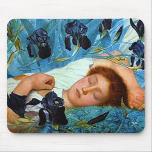 Asleep in the Irises Mouse Pad