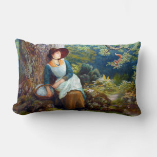 Asleep in the Woods (by Arthur Hughes) Lumbar Pillow
