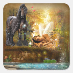 Asleep To Dream Fairy Square Sticker