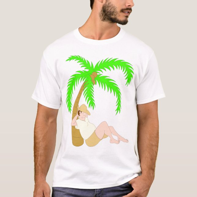 Asleep Under a Palm Tree T-Shirt (Front)