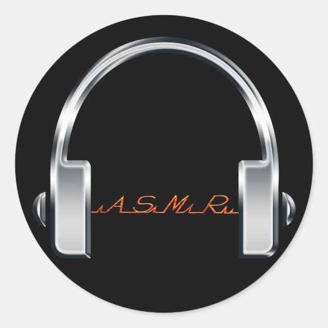 ASMR Headphones Classic Round Sticker (Front)