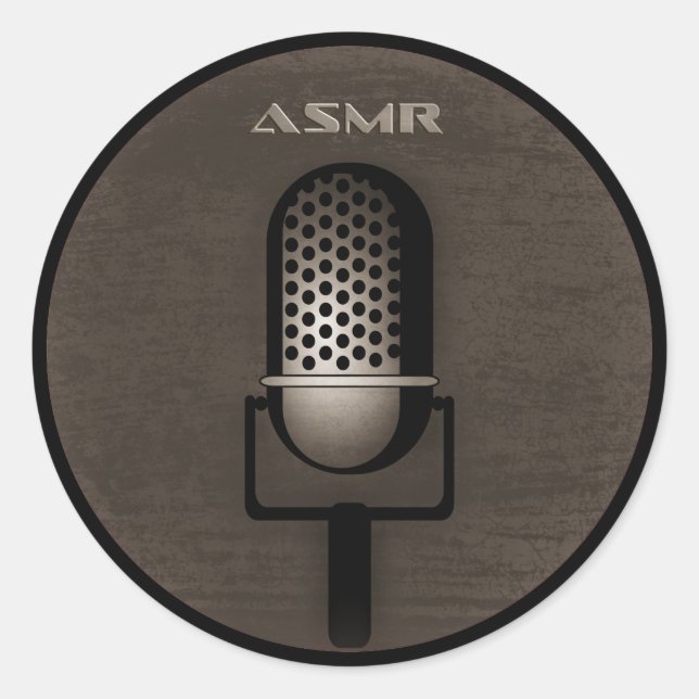 ASMR Retro Microphone Classic Round Sticker (Front)