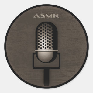 ASMR Retro Microphone Classic Round Sticker