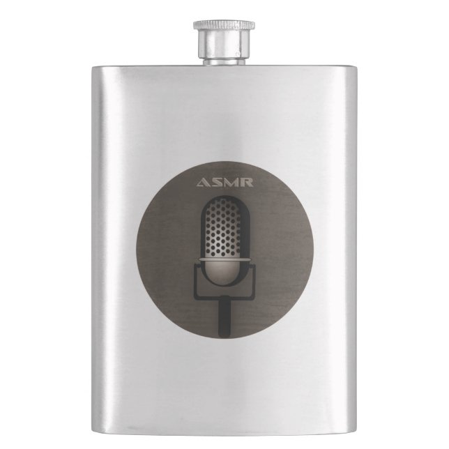ASMR Retro Microphone Hip Flask (Front)