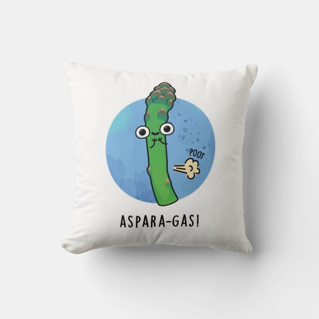 Aspara-gas Funny Asparagus Veggie Pun  Throw Pillow (Front)