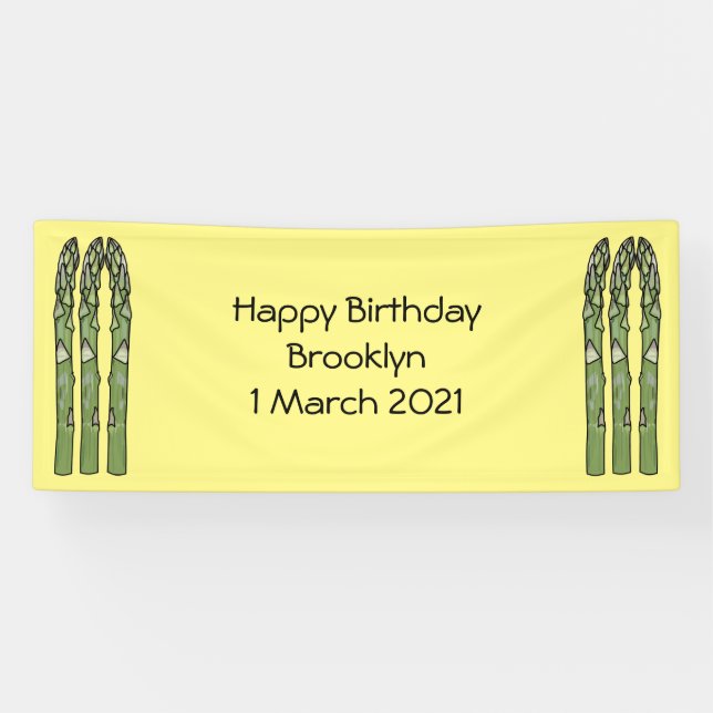 Asparagus cartoon illustration banner (Horizontal)