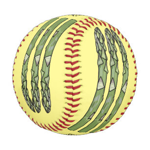 Asparagus cartoon illustration  baseball