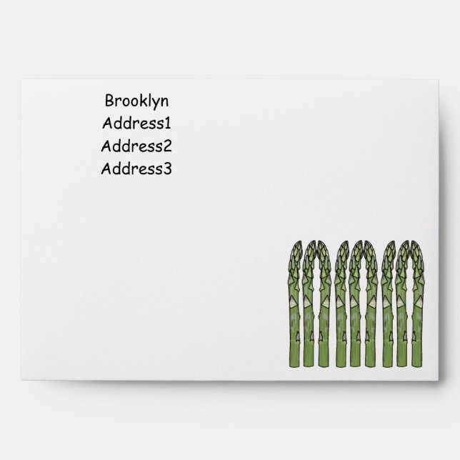 Asparagus cartoon illustration envelope (Front)