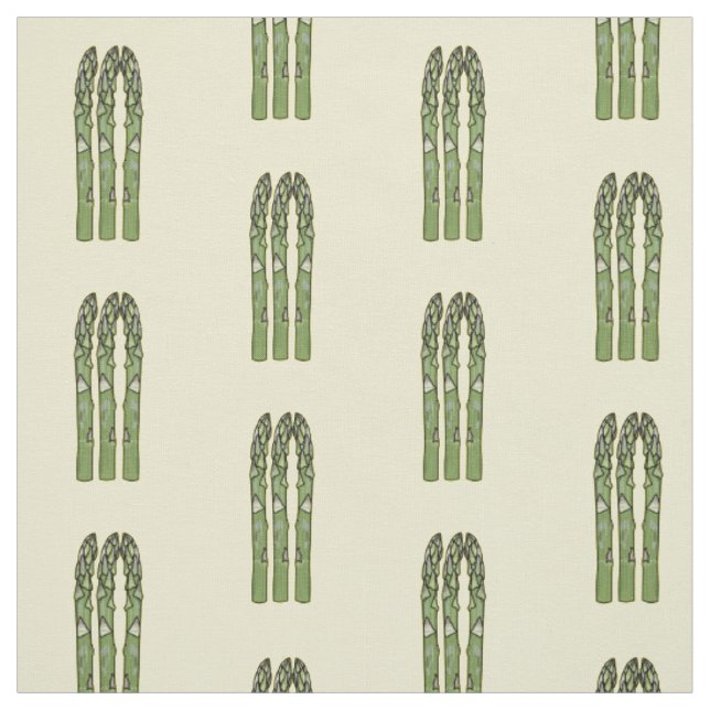 Asparagus cartoon illustration fabric (Swatch)