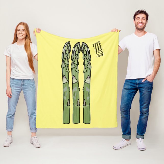 Asparagus cartoon illustration  fleece blanket (In Situ)