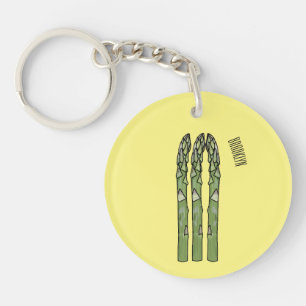 Asparagus cartoon illustration keychain