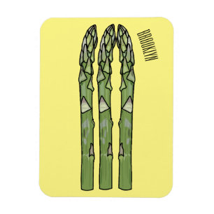 Asparagus cartoon illustration magnet
