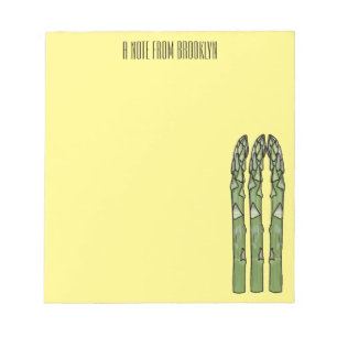 Asparagus cartoon illustration notepad