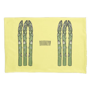 Asparagus cartoon illustration  pillowcase