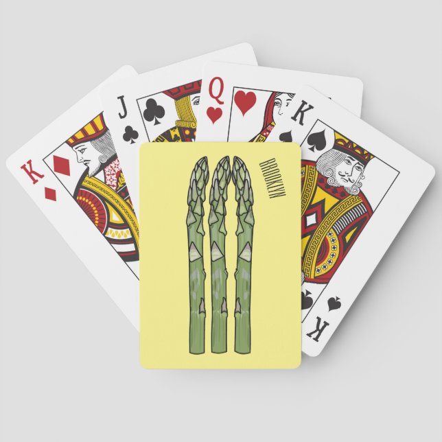 Asparagus cartoon illustration  playing cards (Back)