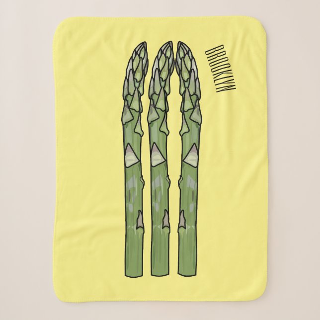 Asparagus cartoon illustration sherpa blanket (Front)