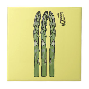 Asparagus cartoon illustration  tile