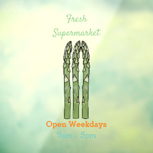 Asparagus cartoon illustration window cling
